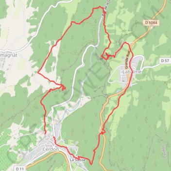 Itinéraire Cerdon -Saint Alban (01), distance, dénivelé, altitude, carte, profil, trace GPS