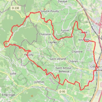 Itinéraire Circuit des Panoramas - Crêches-sur-Saône, distance, dénivelé, altitude, carte, profil, trace GPS