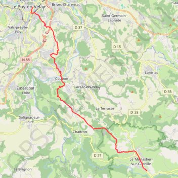 Itinéraire le puy monastier, distance, dénivelé, altitude, carte, profil, trace GPS