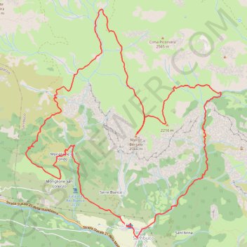 Itinéraire Monte Bersaio, distance, dénivelé, altitude, carte, profil, trace GPS