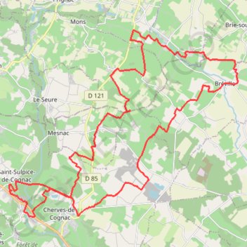 Itinéraire St Sulpice vers Breville 43 kms, distance, dénivelé, altitude, carte, profil, trace GPS