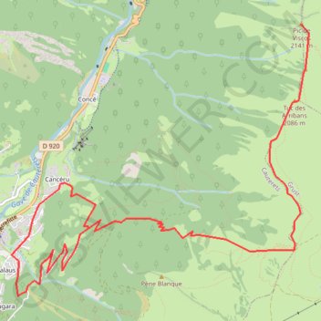 Itinéraire Pic de Viscos depuis Cauterets, distance, dénivelé, altitude, carte, profil, trace GPS