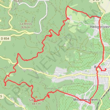 Itinéraire Les trois châteaux de Barr, distance, dénivelé, altitude, carte, profil, trace GPS