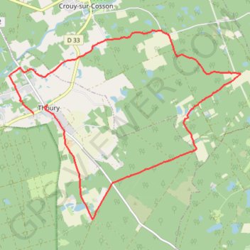 Itinéraire MAGYL - Thoury 41, distance, dénivelé, altitude, carte, profil, trace GPS