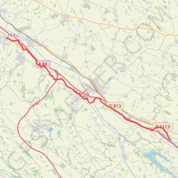 Itinéraire 46 segala - montgiscard 29, distance, dénivelé, altitude, carte, profil, trace GPS