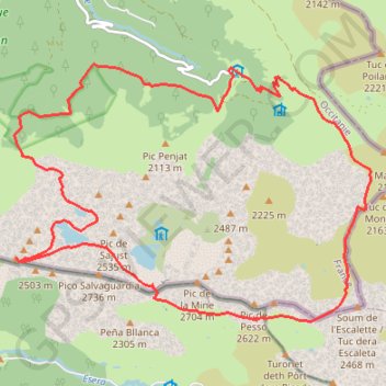 Itinéraire Pic de la Montagnette depuis l'Hospice de France, distance, dénivelé, altitude, carte, profil, trace GPS