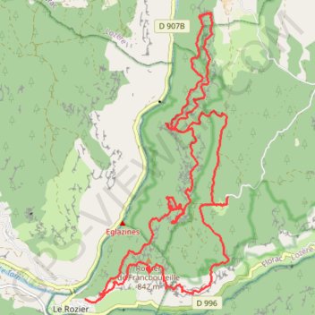 Itinéraire Rochers de Cinglegros, distance, dénivelé, altitude, carte, profil, trace GPS