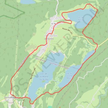Itinéraire Le tour des quatre lacs, distance, dénivelé, altitude, carte, profil, trace GPS