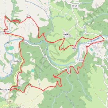 Itinéraire Igues de Compolibat - Prévinquières, distance, dénivelé, altitude, carte, profil, trace GPS