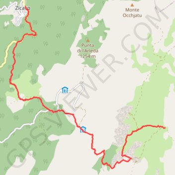 Itinéraire Liaison du carrefour avec un chemin à Zicavu par-la-Chapelle San Petru, distance, dénivelé, altitude, carte, profil, trace GPS