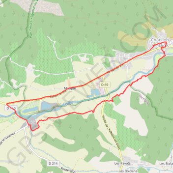Itinéraire Châtillon en Diois, distance, dénivelé, altitude, carte, profil, trace GPS