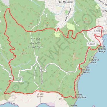 Itinéraire Notre dame du mai par la fôret de janas, distance, dénivelé, altitude, carte, profil, trace GPS