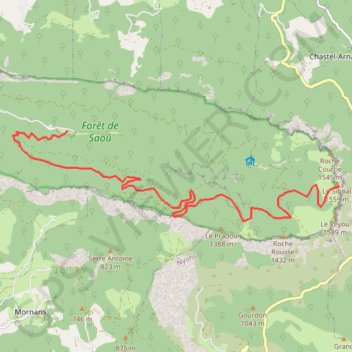 Itinéraire Trois becs saou, distance, dénivelé, altitude, carte, profil, trace GPS