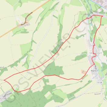 Itinéraire La Croix de Pierre - Gézaincourt, distance, dénivelé, altitude, carte, profil, trace GPS