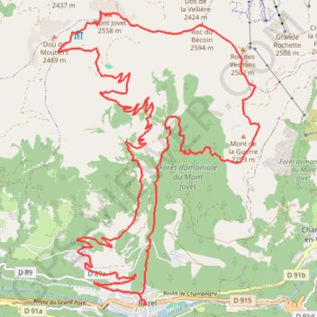 Itinéraire Jovet en crete, distance, dénivelé, altitude, carte, profil, trace GPS