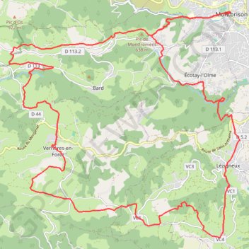 Itinéraire Fête de la Fourme et des Côtes du Forez - Montbrison, distance, dénivelé, altitude, carte, profil, trace GPS