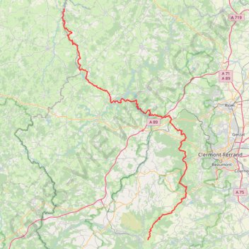 Itinéraire GR 41 : De Château-sur-Cher à Le Mont-Dore (Puy-de-Dôme), distance, dénivelé, altitude, carte, profil, trace GPS