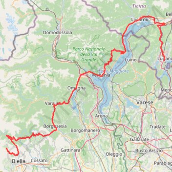 Itinéraire Track-E2. Lugano, distance, dénivelé, altitude, carte, profil, trace GPS
