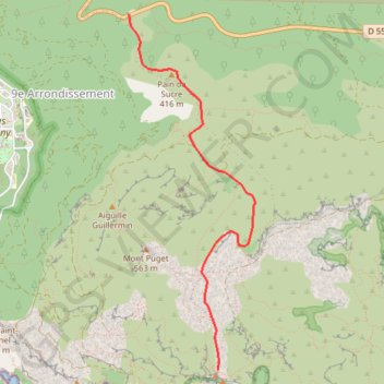 Itinéraire Gardiole - Candelle, distance, dénivelé, altitude, carte, profil, trace GPS