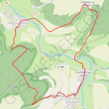 Itinéraire Saint Loup sur Aujon - la rente sur villiers, distance, dénivelé, altitude, carte, profil, trace GPS