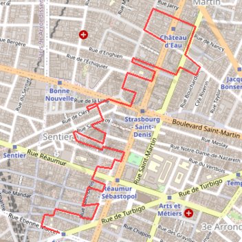 Itinéraire Les passages de Paris, distance, dénivelé, altitude, carte, profil, trace GPS