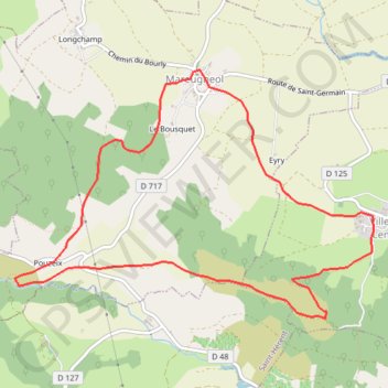 Itinéraire La Chaux et le bois de Jaby - Mareugheol, distance, dénivelé, altitude, carte, profil, trace GPS