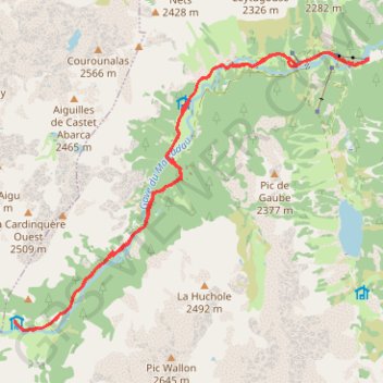 Itinéraire Vallée du Marcadau, distance, dénivelé, altitude, carte, profil, trace GPS
