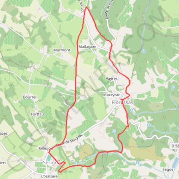 Itinéraire Boucle Floressas Sérignac Malagare Lacépède et Chambeaux, distance, dénivelé, altitude, carte, profil, trace GPS