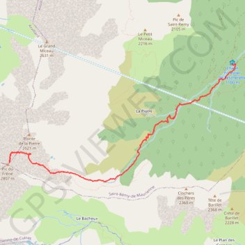 Itinéraire Pic du Frêne par l'arête N, distance, dénivelé, altitude, carte, profil, trace GPS