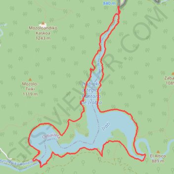 Itinéraire Tour du Lac d'Irabia, distance, dénivelé, altitude, carte, profil, trace GPS