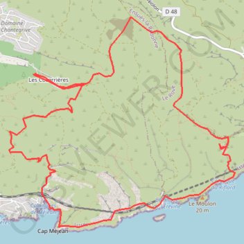 Itinéraire Les Forts de la Côte Bleue - P2, distance, dénivelé, altitude, carte, profil, trace GPS