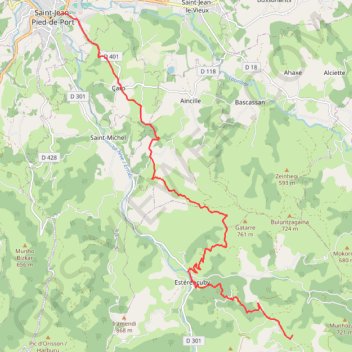 Itinéraire Seg6_Maeva_Saint-Jean-Pied-de-Port-Kaskoleta, distance, dénivelé, altitude, carte, profil, trace GPS