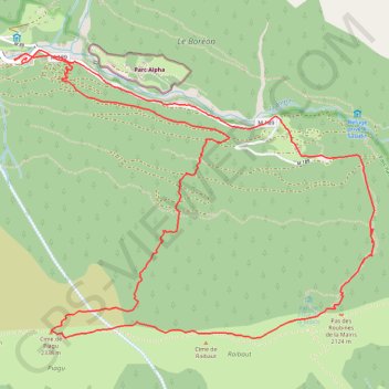 Itinéraire Piagu, distance, dénivelé, altitude, carte, profil, trace GPS
