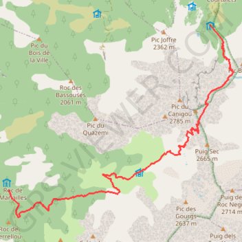 Itinéraire GR10 Mariailles - Cortalets, distance, dénivelé, altitude, carte, profil, trace GPS