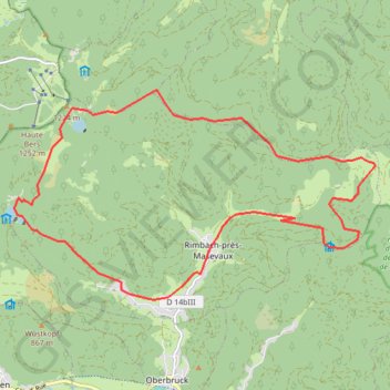 Itinéraire Rimbach-Lac Neuweiher-Belackerkopf, distance, dénivelé, altitude, carte, profil, trace GPS