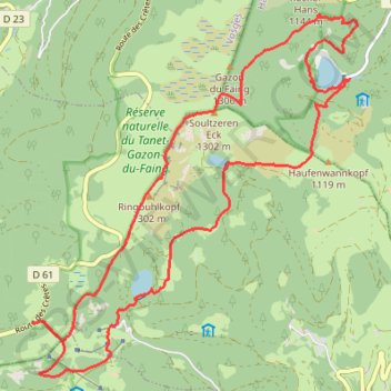 Itinéraire Le Tanet, le Lac Vert, distance, dénivelé, altitude, carte, profil, trace GPS
