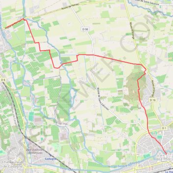 Itinéraire Saint Saturnin - Thors, distance, dénivelé, altitude, carte, profil, trace GPS