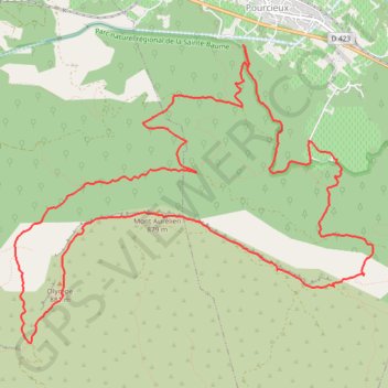 Itinéraire Pourcieux Olympe Mont Aurelien, distance, dénivelé, altitude, carte, profil, trace GPS