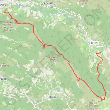 Itinéraire Baronnies - La Nible, distance, dénivelé, altitude, carte, profil, trace GPS