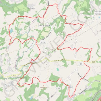 Itinéraire Parcours sur le plateau des Bornes depuis Evires, distance, dénivelé, altitude, carte, profil, trace GPS
