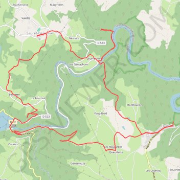 Itinéraire Circuit de Sauret-Besserve, distance, dénivelé, altitude, carte, profil, trace GPS