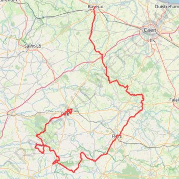 Itinéraire 06 - BAYEUX-VIRE-NORMANDIE, distance, dénivelé, altitude, carte, profil, trace GPS