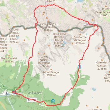Itinéraire Cime de Brocan, distance, dénivelé, altitude, carte, profil, trace GPS