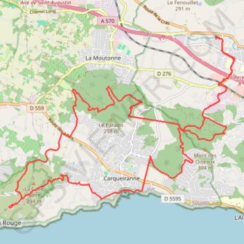 Itinéraire Hyères source/ col noir 24 févr. 2021 13:17:05, distance, dénivelé, altitude, carte, profil, trace GPS