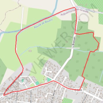 Itinéraire Sentier d'Ayguemorte-les-Graves, distance, dénivelé, altitude, carte, profil, trace GPS