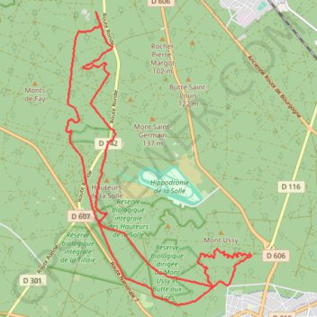Itinéraire Fontainebleau Mont-Ussy, distance, dénivelé, altitude, carte, profil, trace GPS