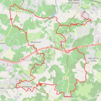 Itinéraire La Laurence 2012 - Saint Sulpice et Cameyrac - 46 km - 6909 - UtagawaVTT.com, distance, dénivelé, altitude, carte, profil, trace GPS