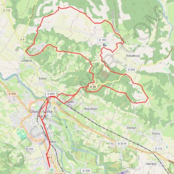 Itinéraire Gurmençon - Goès - Faget, distance, dénivelé, altitude, carte, profil, trace GPS