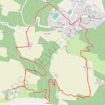 Itinéraire Cirkwi-Circuit_du_bourg_de_Quistinic, distance, dénivelé, altitude, carte, profil, trace GPS