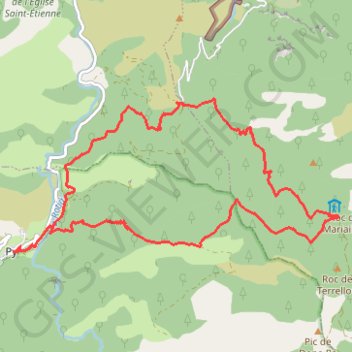 Itinéraire De Py au Refuge Mariailles, distance, dénivelé, altitude, carte, profil, trace GPS